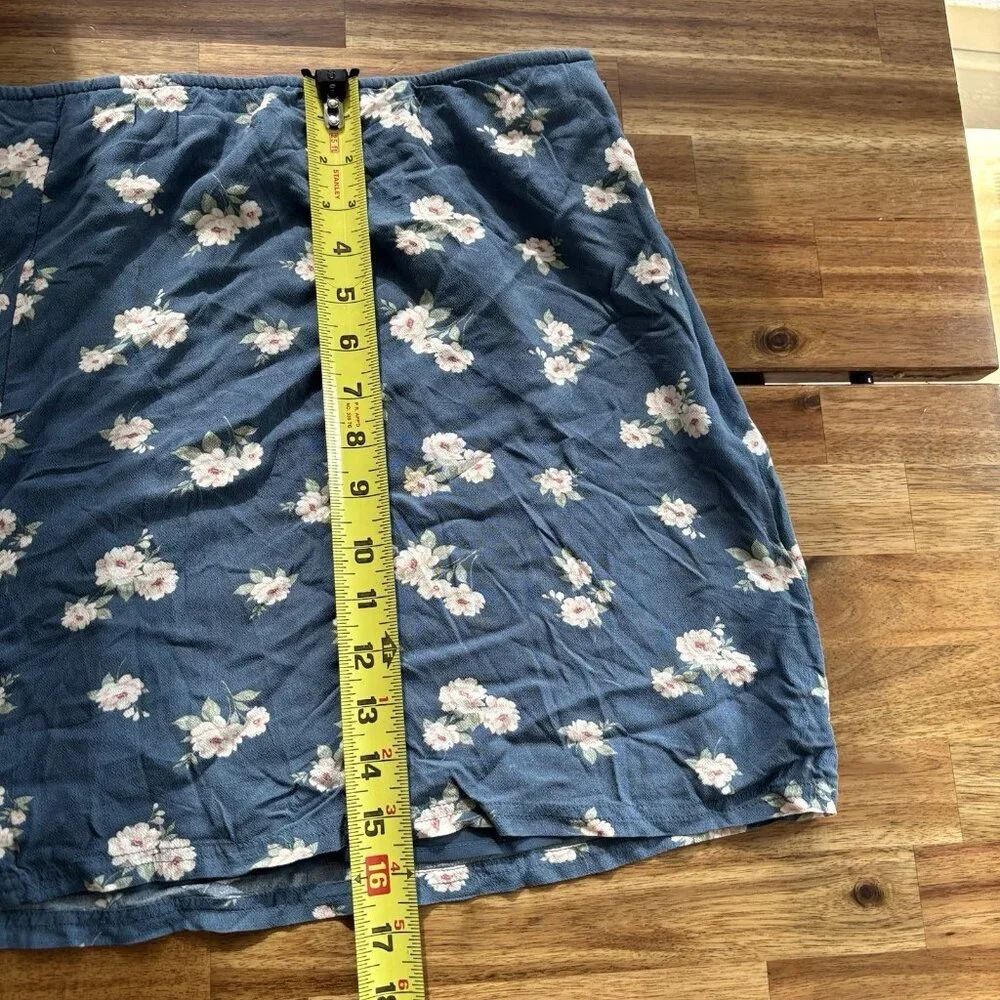 American Eagle Womens Cottagecore Blue Skirt Size M Floral Milkmaid Boho Peasant